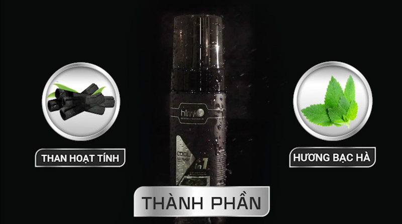 Himiz Cool Nature với thành phần hương bạc hà và than hoạt tính an toàn và dễ chịu