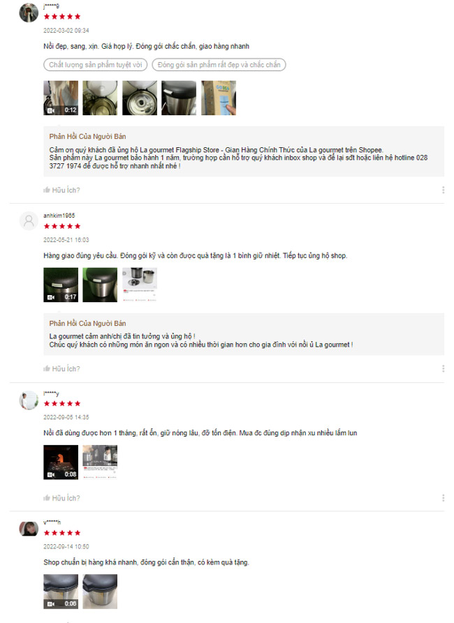 Nồi ủ nhiệt La Gourmet 2L 267856 được người mau tin dùng trên các trang TMĐT