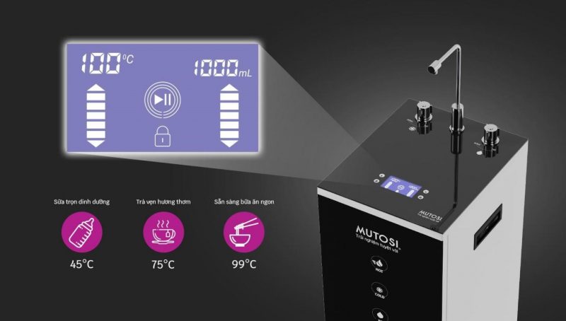 Máy lọc nước nóng lạnh Mutosi mang đến trải nghiệm tiện nghi cho người dùng 