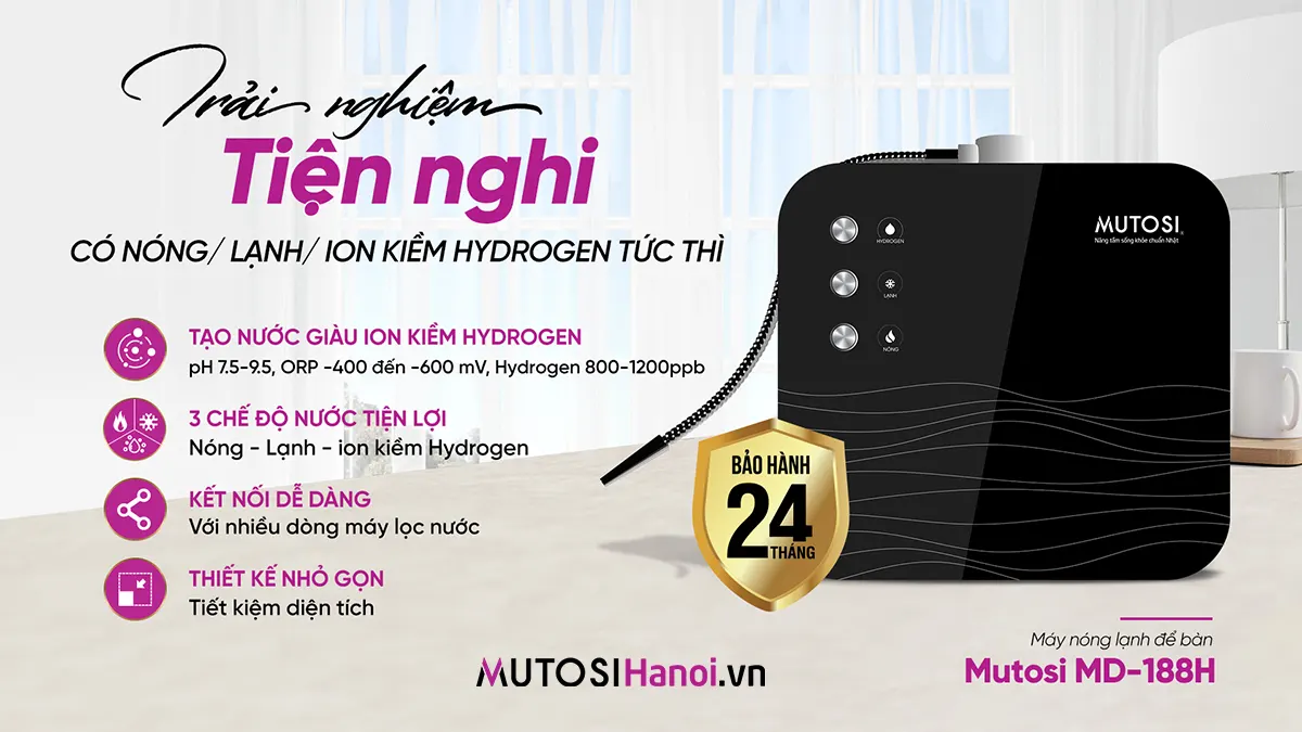may-nong-lanh Máy lọc nước Mutosi mang đến trải nghiệm tiện nghi cho người dùng với 3 chế độ nước
