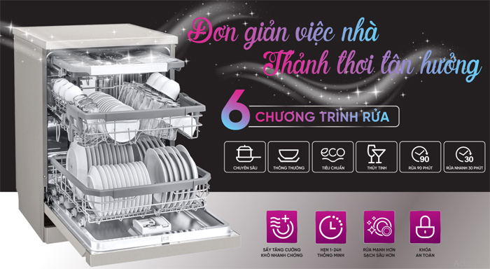 may-rua-bat-mutosi-mw-614s-4 Máy rửa bát với nhiều chương trình rửa, giúp cuộc sống thêm tiện nghi