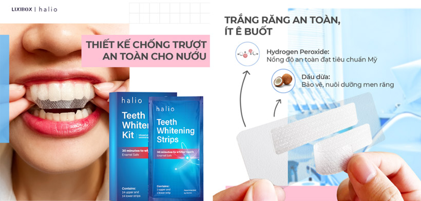 Miếng dán trắng răng Halio Teeth Whitening Strips - Đơn giản, nhanh chóng, hiệu quả và an toàn