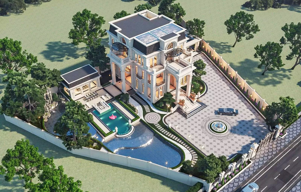 thiet-ke-canh-quan-san-vuon-1-1 Gia chủ nên chú trong thiết kế, thi công lối đi rộng rãi, thoáng đãng