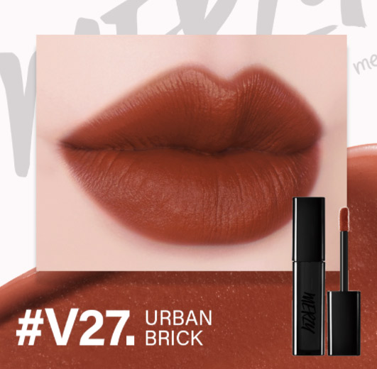 Sắc đỏ gạch thời thượng của Son V27 Urban Brick của Merzy